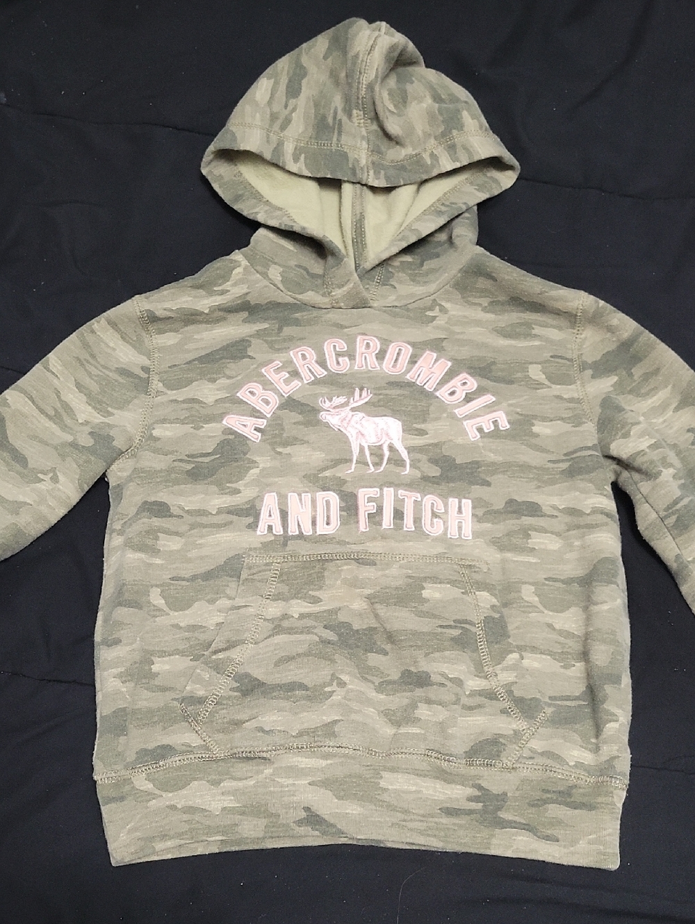 Abercrombie And Fitch Kids Size 9/10 Green Camo Hoodie Pullover